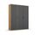 Rauch Möbel Voyager, Kleiderschrank für Schlafzimmer, Kinderzimmer, Jugendzimmer, Flur, 3-türig, mit Zubehör Classic, Farbe Grau metallic, Schwarz/Eiche Artisan, Holz, Breite 140cm
