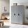 [en.casa] Kleiderschrank Eiselfing Schrank mit 3 Türen Garderobenschrank 176 x 120 x 52 cm Schlafzimmerschrank 1 Kleiderstange 4 Fächer Grau