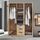 [en.casa] Kleiderschrank Eiselfing Schrank mit 3 Türen Garderobenschrank 176 x 120 x 52 cm Schlafzimmerschrank 2 Kleiderstangen 4 Fächer 3 Schubladen Eicheoptik