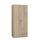 FORTE JOAKIM Schrank 90 200, Kleiderschrank klein, modernes Design Drehtürenschrank mit 2 Schubladen, Einlegeböden und Kleiderstange, Sonoma Eiche, 91 cm breit x 197 cm hoch x 54 cm tief