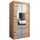 KRYSPOL Schwebetürenschrank Madryt 100 cm mit Spiegel Kleiderschrank mit Kleiderstange und Einlegeboden Schlafzimmer- Wohnzimmerschrank Schiebetüren Modern Design (Artisan Eiche)