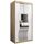 KRYSPOL Schwebetürenschrank Madryt 100 cm mit Spiegel Kleiderschrank mit Kleiderstange und Einlegeboden Schlafzimmer- Wohnzimmerschrank Schiebetüren Modern Design (Sonoma + Weiß)