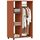 HOMCOM Kleiderschrank auf Rollen, Mobile Garderobe, 1 Kleiderstange, 3 Regale, Garderobenschrank für Flur, Schlafzimmer, 80 x 40 x 128 cm, Walnussbraun