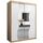 Kryspol Schwebetürenschrank Madryt 150 cm mit Spiegel Kleiderschrank mit Kleiderstange und Einlegeboden Schlafzimmer- Wohnzimmerschrank Schiebetüren Modern Design (Sonoma + Weiß)