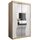 KRYSPOL Schwebetürenschrank Madryt 120 cm mit Spiegel Kleiderschrank mit Kleiderstange und Einlegeboden Schlafzimmer- Wohnzimmerschrank Schiebetüren Modern Design (Sonoma + Weiß)