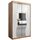 KRYSPOL Schwebetürenschrank Madryt 120 cm mit Spiegel Kleiderschrank mit Kleiderstange und Einlegeboden Schlafzimmer- Wohnzimmerschrank Schiebetüren Modern Design (Artisan Eiche + Weiß)