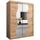 Kryspol Schwebetürenschrank Madryt 150 cm mit Spiegel Kleiderschrank mit Kleiderstange und Einlegeboden Schlafzimmer- Wohnzimmerschrank Schiebetüren Modern Design (Artisan Eiche)