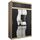 KRYSPOL Schwebetürenschrank Madryt 150 cm mit Spiegel Kleiderschrank mit Kleiderstange und Einlegeboden Schlafzimmer- Wohnzimmerschrank Schiebetüren Modern Design (Sonoma + Schwarz mit Erweiterung)