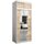 KRYSPOL Schwebetürenschrank Madryt 100 cm mit Spiegel Kleiderschrank mit Kleiderstange und Einlegeboden Schlafzimmer- Wohnzimmerschrank Schiebetüren Modern Design (Weiß + Sonoma mit Erweiterung)