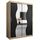 Kryspol Schwebetürenschrank Madryt 150 cm mit Spiegel Kleiderschrank mit Kleiderstange und Einlegeboden Schlafzimmer- Wohnzimmerschrank Schiebetüren Modern Design (Sonoma + Schwarz)
