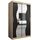 KRYSPOL Schwebetürenschrank Madryt 120 cm mit Spiegel Kleiderschrank mit Kleiderstange und Einlegeboden Schlafzimmer- Wohnzimmerschrank Schiebetüren Modern Design (Sonoma + Schwarz)
