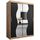 Kryspol Schwebetürenschrank Madryt 150 cm mit Spiegel Kleiderschrank mit Kleiderstange und Einlegeboden Schlafzimmer- Wohnzimmerschrank Schiebetüren Modern Design (Artisan Eiche + Schwarz)
