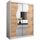 Kryspol Schwebetürenschrank Madryt 150 cm mit Spiegel Kleiderschrank mit Kleiderstange und Einlegeboden Schlafzimmer- Wohnzimmerschrank Schiebetüren Modern Design (Weiß + Artisan Eiche)