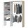 Habitdesign, offener Ankleideschrank mit 2 Kleiderstangen, 4 Einlegeböden und 1 Schublade – wandelbares offenes Schranksystem in Artik weiß und Eiche, Maße: 158 x 187 x 40 cm (B x H x T), Modell Dress