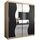 KRYSPOL Schwebetürenschrank Madryt 180 cm mit Spiegel Kleiderschrank mit Kleiderstange und Einlegeboden Schlafzimmer- Wohnzimmerschrank Schiebetüren Modern Design (Sonoma + Schwarz)