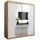 KRYSPOL Schwebetürenschrank Madryt 180 cm mit Spiegel Kleiderschrank mit Kleiderstange und Einlegeboden Schlafzimmer- Wohnzimmerschrank Schiebetüren Modern Design (Artisan Eiche + Weiß)