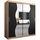 KRYSPOL Schwebetürenschrank Madryt 180 cm mit Spiegel Kleiderschrank mit Kleiderstange und Einlegeboden Schlafzimmer- Wohnzimmerschrank Schiebetüren Modern Design (Artisan Eiche + Schwarz)