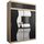 KRYSPOL Schwebetürenschrank Madryt 180 cm mit Spiegel Kleiderschrank mit Kleiderstange und Einlegeboden Schlafzimmer- Wohnzimmerschrank Schiebetüren Modern Design (Sonoma + Schwarz mit Erweiterung)