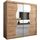 KRYSPOL Schwebetürenschrank Madryt 200 cm mit Spiegel Kleiderschrank mit Kleiderstange und Einlegeboden Schlafzimmer- Wohnzimmerschrank Schiebetüren Modern Design (Artisan Eiche)