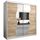 KRYSPOL Schwebetürenschrank Madryt 200 cm mit Spiegel Kleiderschrank mit Kleiderstange und Einlegeboden Schlafzimmer- Wohnzimmerschrank Schiebetüren Modern Design (Weiß + Sonoma)