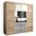 KRYSPOL Schwebetürenschrank Madryt 200 cm mit Spiegel Kleiderschrank mit Kleiderstange und Einlegeboden Schlafzimmer- Wohnzimmerschrank Schiebetüren Modern Design (Sonoma)