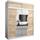 KRYSPOL Schwebetürenschrank Madryt 200 cm mit Spiegel Kleiderschrank mit Kleiderstange und Einlegeboden Schlafzimmer- Wohnzimmerschrank Schiebetüren Modern Design (Weiß + Sonoma mit Erweiterung)