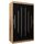 MEBLE KRYSPOL - Kleiderschrank, Schlafzimmerschrank - Schrank Zwei Türen - 4 Fachböden, 2 Stangen, Fachboden - Garderobenschrank York, Körperfarbe Artisan, Frontfarbe Schwarz - 120x62x200cm