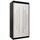 MEBLE KRYSPOL - Kleiderschrank, Schlafzimmerschrank - Schrank Zwei Türen - 4 Fachböden, 2 Stangen, Fachboden - Garderobenschrank York, Körperfarbe Schwarz, Frontfarbe Weiß - 100x62x200cm