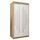MEBLE KRYSPOL - Kleiderschrank, Schlafzimmerschrank - Schrank Zwei Türen - 4 Fachböden, 2 Stangen, Fachboden - Garderobenschrank York, Körperfarbe Artisan, Frontfarbe Weiß - 100x62x200cm