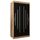 MEBLE KRYSPOL - Kleiderschrank, Schlafzimmerschrank - Schrank Zwei Türen - 4 Fachböden, 2 Stangen, Fachboden - Garderobenschrank York, Körperfarbe Artisan, Frontfarbe Schwarz - 100x62x200cm