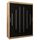 MEBLE KRYSPOL - Kleiderschrank, Schlafzimmerschrank - Schrank Zwei Türen - 4 Fachböden, 2 Stangen, Fachboden - Garderobenschrank York, Körperfarbe Artisan, Frontfarbe Schwarz - 150x62x200cm