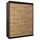 MEBLE KRYSPOL - Kleiderschrank, Schlafzimmerschrank - Schrank Zwei Türen - 4 Fachböden, 2 Stangen, Fachboden - Garderobenschrank York, Körperfarbe Schwarz, Frontfarbe Artisan - 150x62x200cm