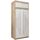 Kryspol Schwebetürenschrank York 100 cm Kleiderschrank mit Kleiderstange und Einlegeboden Schlafzimmer- Wohnzimmerschrank Schiebetüren Modern Design (Sonoma + Weiß mit Erweiterung)