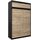 Kryspol Schwebetürenschrank York 150 cm Kleiderschrank mit Kleiderstange und Einlegeboden Schlafzimmer- Wohnzimmerschrank Schiebetüren Modern Design (Schwarz + Sonoma mit Erweiterung)