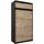 Kryspol Schwebetürenschrank York 120 cm Kleiderschrank mit Kleiderstange und Einlegeboden Schlafzimmer- Wohnzimmerschrank Schiebetüren Modern Design (Schwarz + Sonoma mit Erweiterung)