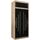 Kryspol Schwebetürenschrank York 100 cm Kleiderschrank mit Kleiderstange und Einlegeboden Schlafzimmer- Wohnzimmerschrank Schiebetüren Modern Design (Sonoma + Schwarz mit Erweiterung)