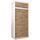Kryspol Schwebetürenschrank York 100 cm Kleiderschrank mit Kleiderstange und Einlegeboden Schlafzimmer- Wohnzimmerschrank Schiebetüren Modern Design (Weiß + Artisan Eiche mit Erweiterung)