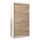 MEBLE KRYSPOL - Kleiderschrank, Schlafzimmerschrank - Schrank Zwei Türen - 4 Fachböden, 2 Stangen, Fachboden - Garderobenschrank York, Körperfarbe Weiß, Frontfarbe Sonoma - 100x62x200cm