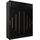 Kryspol Schwebetürenschrank York 180 cm Kleiderschrank mit Kleiderstange und Einlegeboden Schlafzimmer- Wohnzimmerschrank Schiebetüren Modern Design (Schwarz mit Erweiterung)