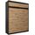Kryspol Schwebetürenschrank York 180 cm Kleiderschrank mit Kleiderstange und Einlegeboden Schlafzimmer- Wohnzimmerschrank Schiebetüren Modern Design (Schwarz + Artisan Eiche mit Erweiterung)