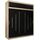 Kryspol Schwebetürenschrank York 200 cm Kleiderschrank mit Kleiderstange und Einlegeboden Schlafzimmer- Wohnzimmerschrank Schiebetüren Modern Design (Sonoma + Schwarz mit Erweiterung)