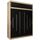 Kryspol Schwebetürenschrank York 180 cm Kleiderschrank mit Kleiderstange und Einlegeboden Schlafzimmer- Wohnzimmerschrank Schiebetüren Modern Design (Sonoma + Schwarz mit Erweiterung)