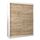 MEBLE KRYSPOL - Kleiderschrank, Schlafzimmerschrank - Schrank Zwei Türen - 4 Fachböden, 2 Stangen, Fachboden - Garderobenschrank York, Körperfarbe Weiß, Frontfarbe Sonoma - 150x62x200cm