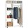 HOMCOM Kleiderschrank auf Rollen, Mobile Garderobe, 1 Kleiderstange, 3 Regale, Garderobenschrank, Rollbarer Kleiderständer für Flur, Schlafzimmer, 80 x 40 x 128 cm, Weiß