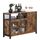 VASAGLE Sideboard, Küchenschrank, Aufbewahrungsschrank, mit 3 Türen, für Wohnzimmer, Küche, Esszimmer, 33 x 110 x 75 cm, Landhausstil, vintagebraun-schwarz LSC096B01