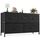 Sweetcrispy Kommode,Sideboard Wohnzimmer für Schlafzimmer mit 5 Stoffschubladen,Einstellbare Füße Schubladenschrank,Komodenschrank für Schlafzimmer,Klassisch Schwarz