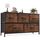 Sweetcrispy Kommode,Sideboard Wohnzimmer für Schlafzimmer mit 5 Stoffschubladen,Einstellbare Füße Schubladenschrank,Komodenschrank für Schlafzimmer,Modernes Braun