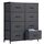Sweetcrispy Kommode für Schlafzimmer, breite Schublade Kommode, 8 Stoffschubladen mit Griffen, Schubladen aus Stoff, Schrank, TV Stand für Schlafzimmer, Schrank, Wohnzimmer, Kinderzimmer