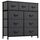 YITAHOME Kommode mit Schubladen, Schrank mit 9 Schubladen aus Stoff, Aufbewahrungskommode Industrial Stil für Schlafzimmer, Wohnzimmer, Kinderzimmer, Flur, Aufbewahrungsschrank (Schwarzgrau)