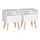 WOLTU® Nachttisch 2er Set Nachtkommode Nachtschrank Beistelltisch Sofatisch, mit Schublade und Offenem Fach, mit Beinen, Holz, Weiß, 40x33,5x50cm(BxTxH), TSR58ws-2
